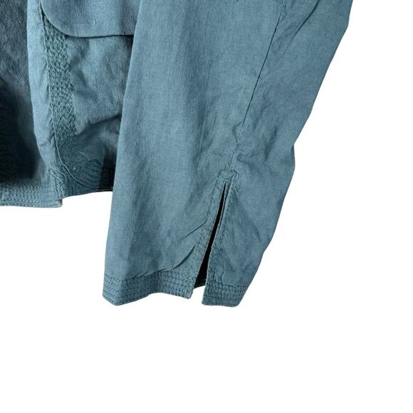 Eileen Fisher Linen Open Front Blazer Lightweight Jacket in Slate Blue, XS P - Picture 7 of 11